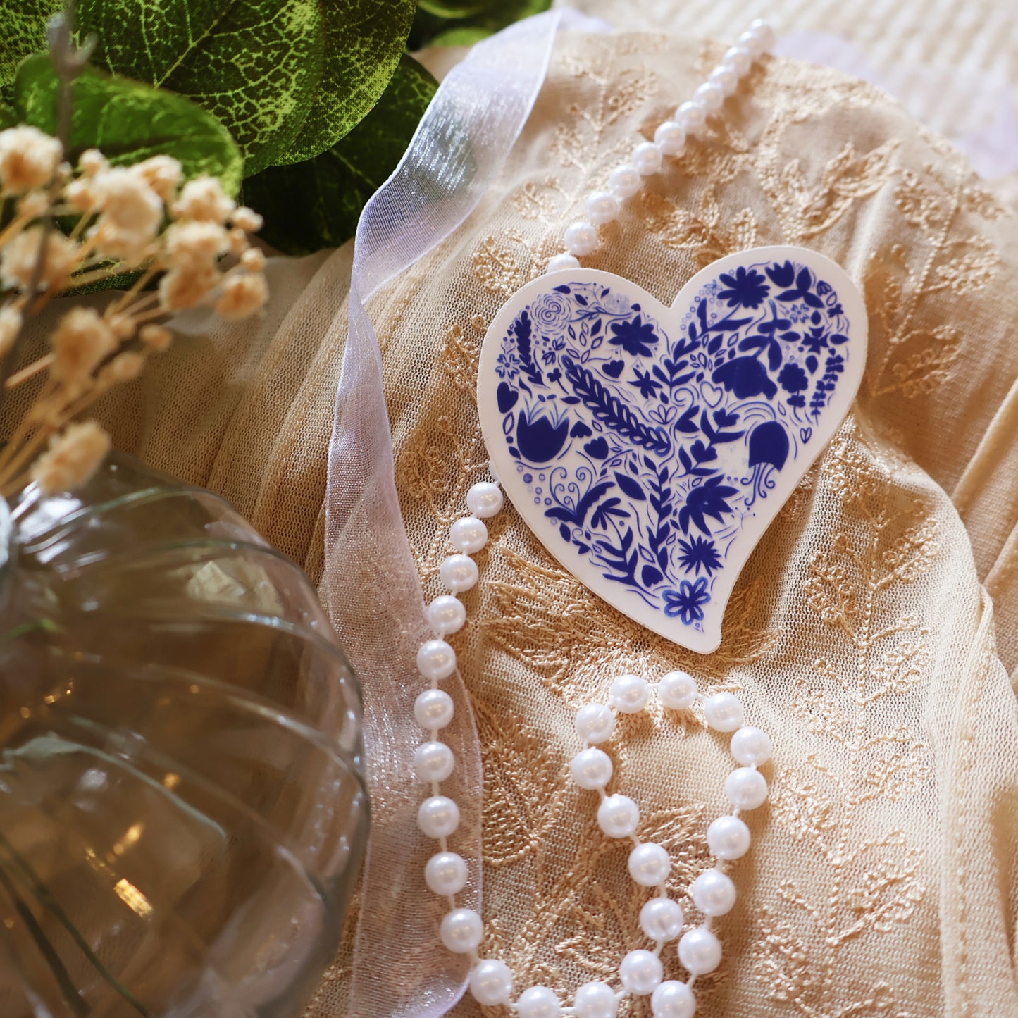 BLUE FLOWERS - HEART