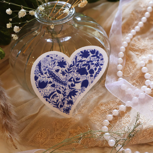 BLUE FLOWERS - HEART